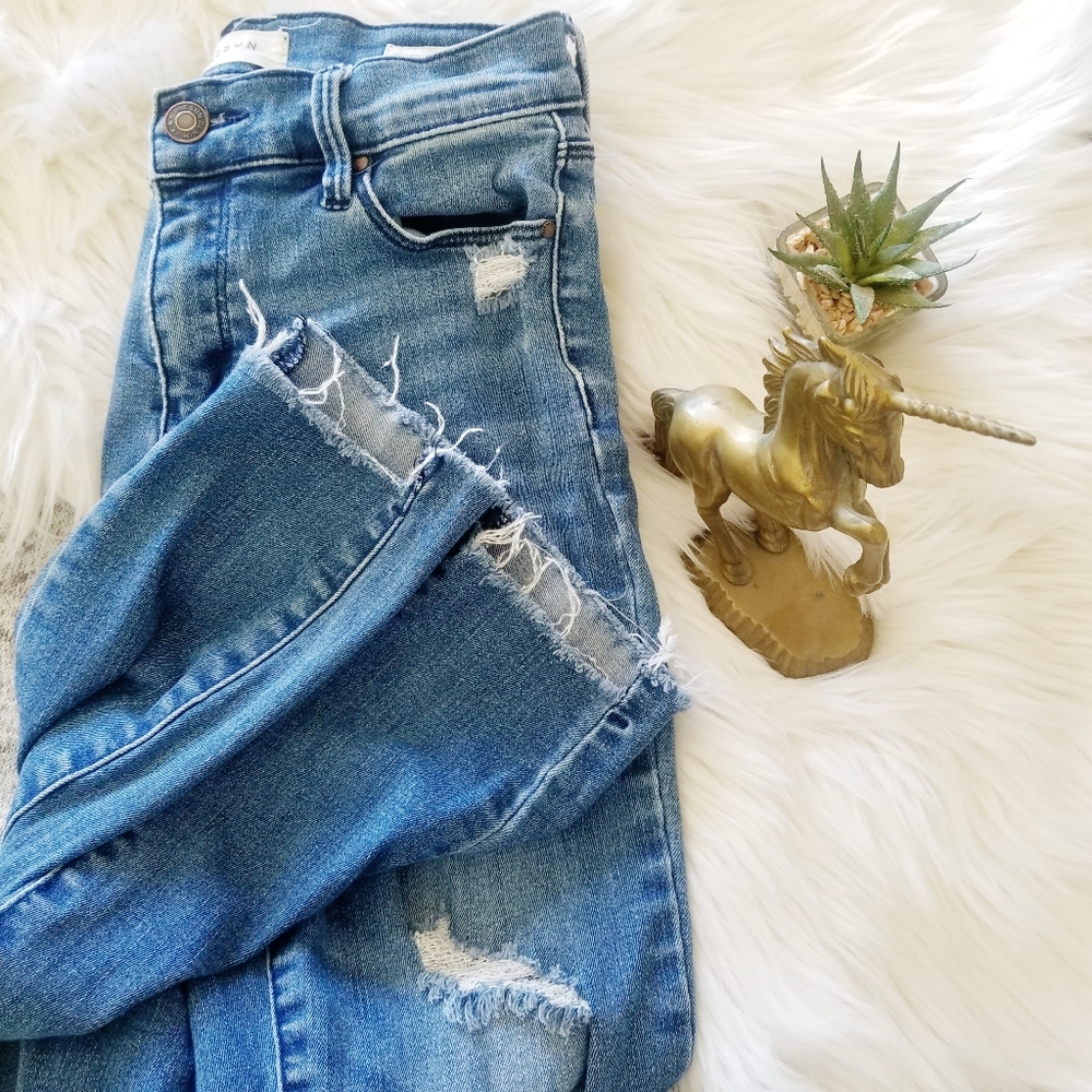 PACSUN High Rise Ankle Jegging Distressed - Picture 3 of 10